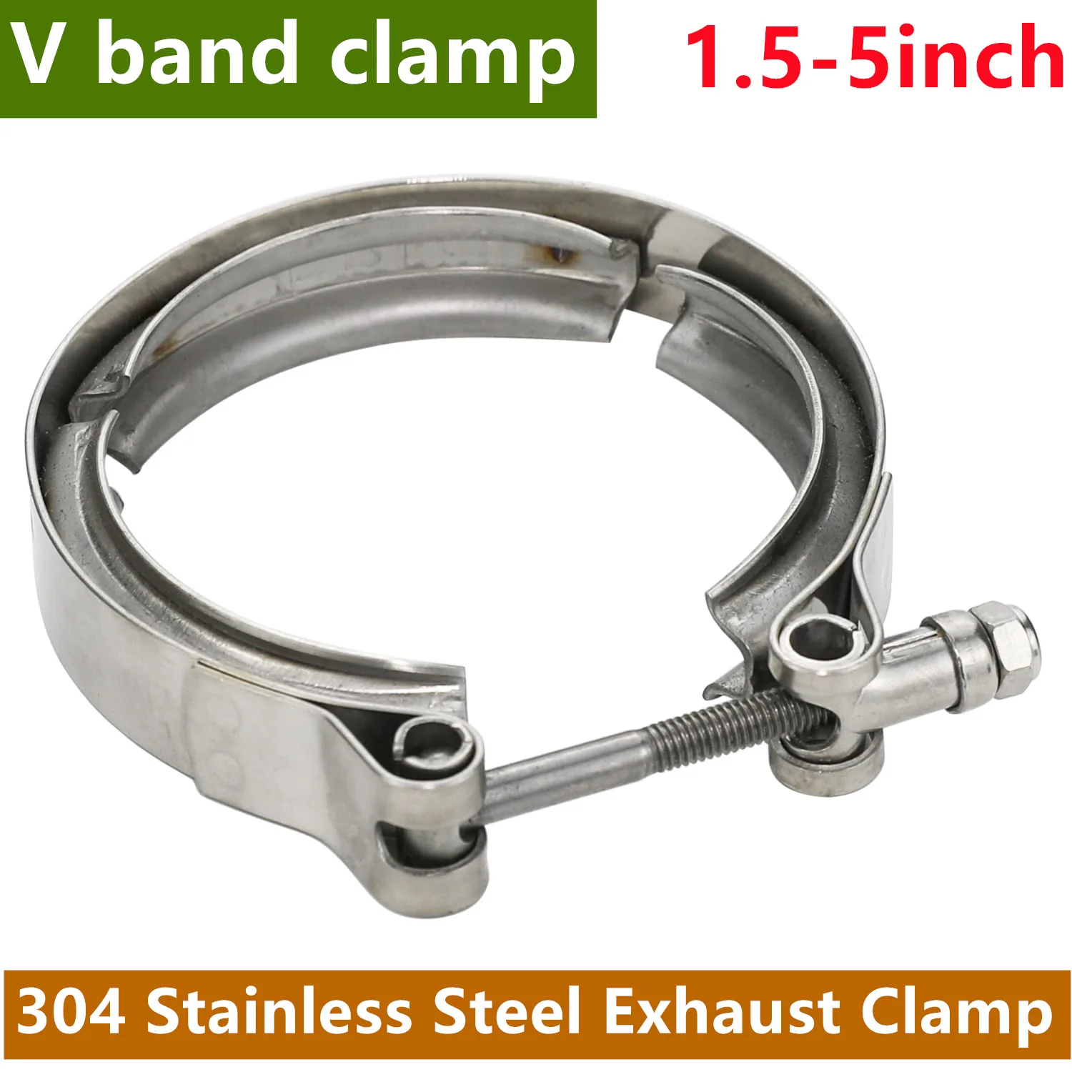 304 Stainless Steel 1.5~5 Inch 38-127mm Standard V Band Clamp Intercooler Turbo Exhaust Clamp Vband Automotive Pipe Clamp