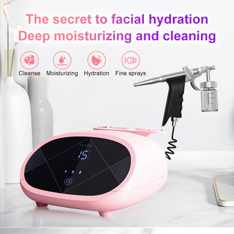 VLVEE New Professional facial hydration machine High Pressure hand-held spray gun 3 levels adjustment Face Skin moisturizing