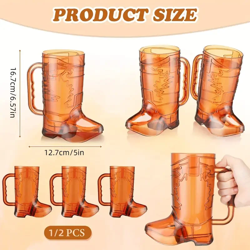 Taza de cerveza de bota de vaquero, taza de café, zapatos de cristal, taza de bebida fría, vasos de plástico, Copas de cóctel de champán