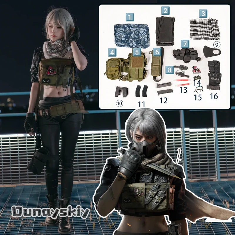 

Игра Delta Force Mai Xiaowen Косплей Костюм Спецназ Тактика Subdue Унисекс Наряд Хакер Коготь Ролевая игра Парик Обувные костюмы