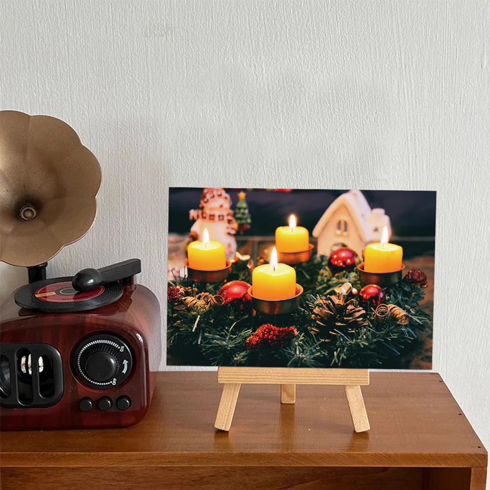 10pcs Christmas Holiday Decorative Cards Postcards Wall Room Desktop Minimalist DIY Creative Message Cards