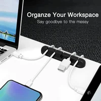 Silicone USB Cable Organizer USB Charging Cable Winder Desktop Tidy Management Clips Cable Holder For Mouse earphone Accessories 2