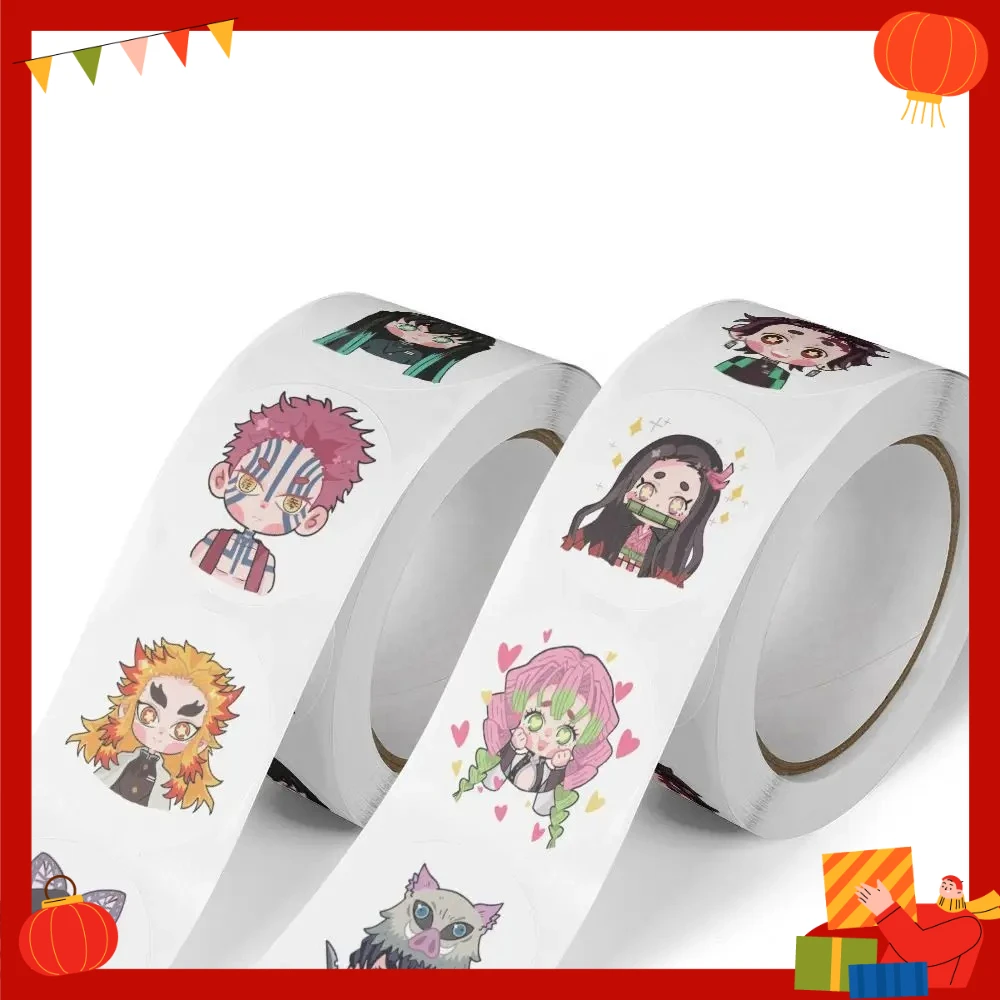 500 PIEZAS DE PEGATINAS - Douma, Agatsuma, Zenitsu - Pegatinas Enrollables - Demon Slayer Lindos Recuerdos Pegatinas DIY 2026