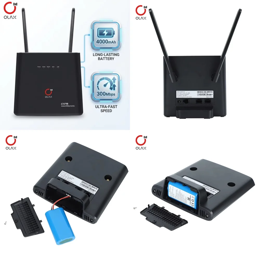 

OLAX AX9 Pro for 4G LTE Router with Detachable Antenna WiFi 300Mbps Dual Band Portable Mobile Hotspot Router for Card