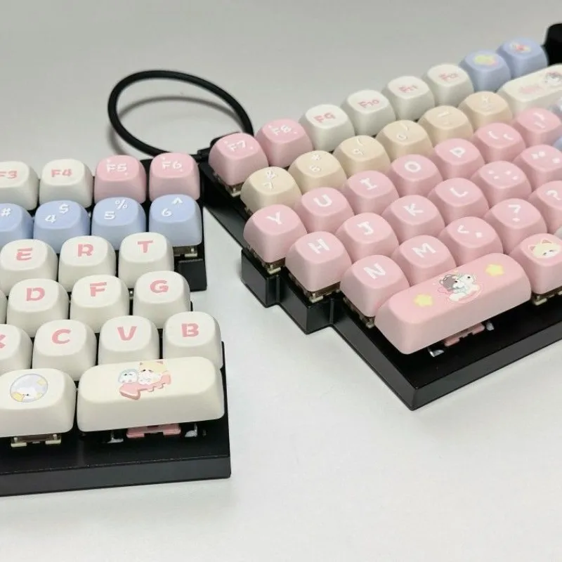 Meow-PBT素材の昇華型キーボードキャップ,DIY,138キー,ほとんどのメカニカルキーボードに適しています