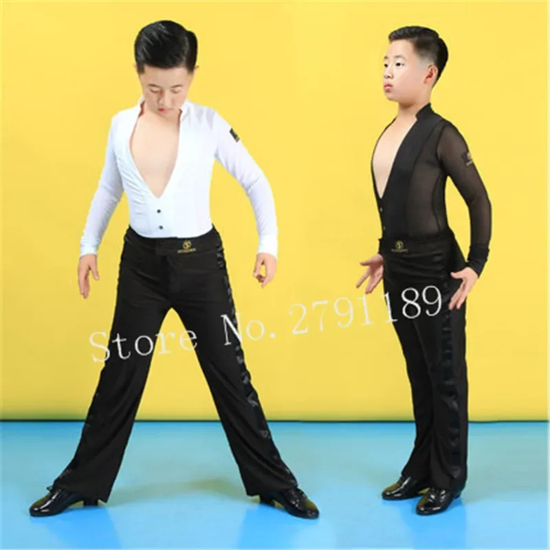 2025 Latin Dance V-neck Tops Black White Long Sleeve Shirts Practice Clothes Ballroom Chacha Samba Tango Latin Performance Wear