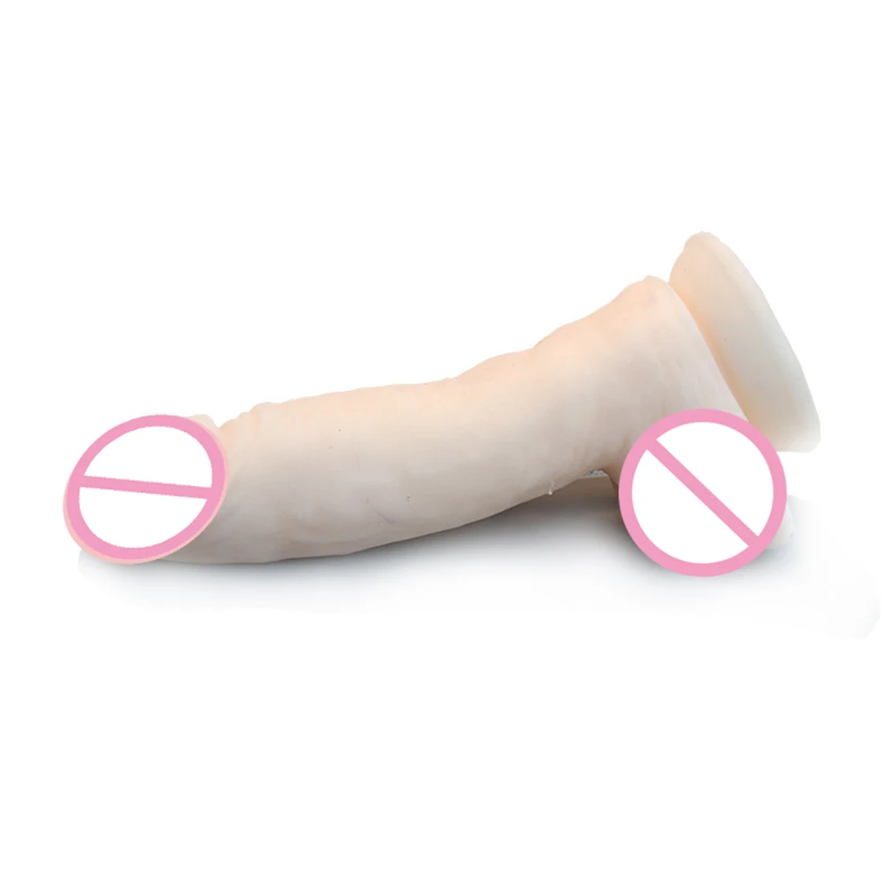 Super Soft Skin White Dildos Fake Penis Dick Genitalia Sex Toy For Women Masturbation Comfortable Pleasure Sexual Experience SM