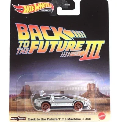 Carro quente original das rodas de volta para a máquina do tempo futuro dmc diecast 1:64 brinquedo das crianças do veículo da coleção do voiture do