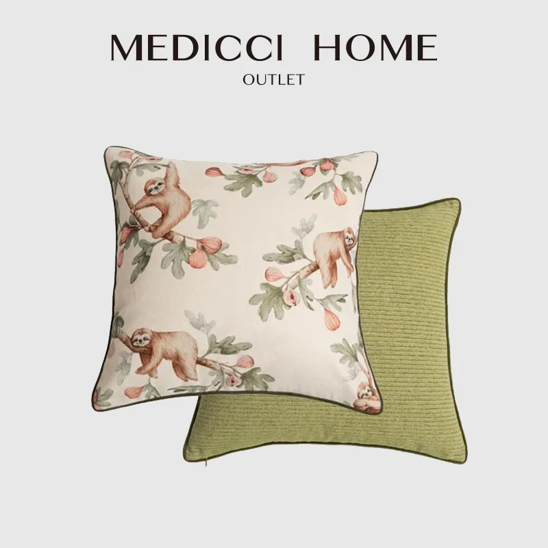 

Квадратная наволочка Medicci Home Sloth And Fig, двухслойная, плотно тканая, из искусственного кашемира, роскошная текстура, чехол для подушки 45x45 см