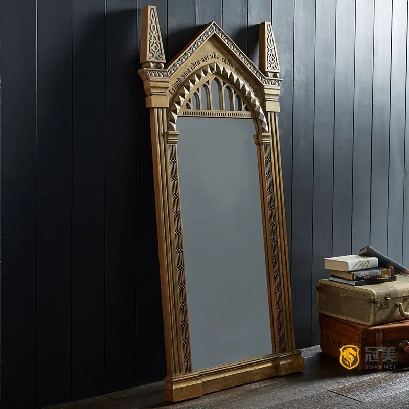 Wand Nordic Design Spiegel Kunst Unregelmäßige Holz Großen Spiegel Volle Länge Vintage Ständer Espejo Cuerpo Entero Ästhetische Zimmer Dekor