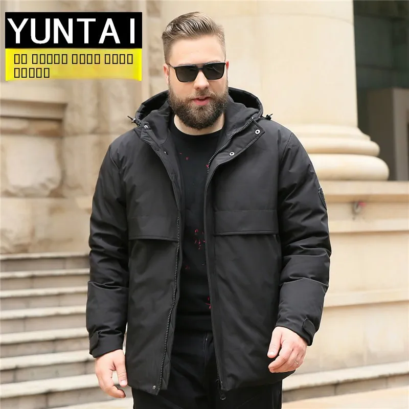 

Новая зимняя мужская повседневная куртка больших размеров с капюшоном, теплая, защищающая от холода, модная городская стильная водонепроницаемая куртка из полиэстера