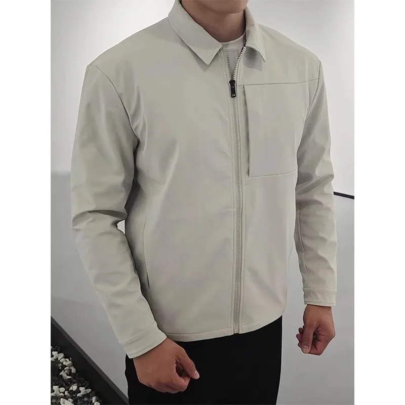 

GTAL American Tee-Proof Busin Bird Adstrative Jaet Breathable Me Pure Color Busin Outdoor Collar Zipper Coat