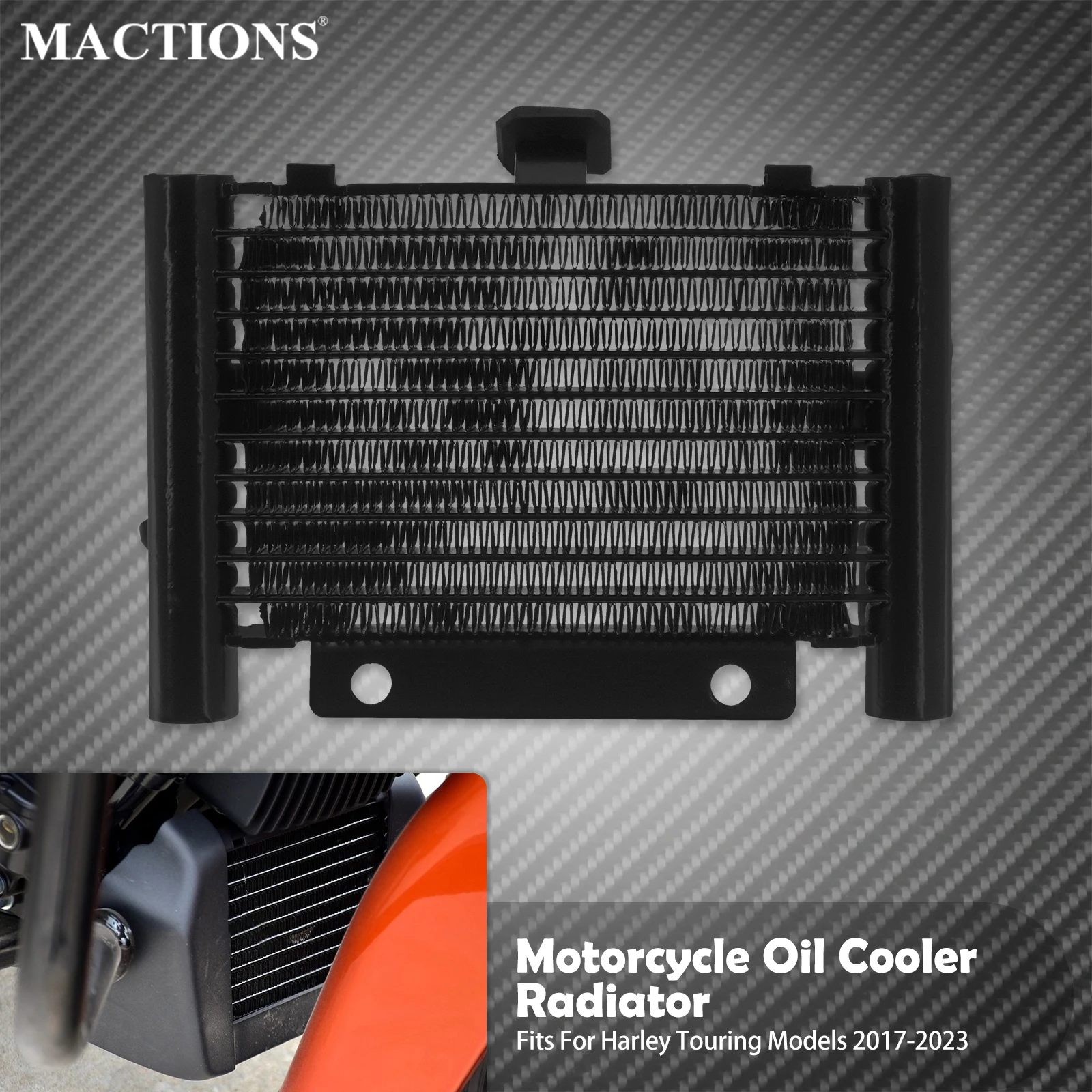 Motorcycle Black Oil Cooler Radiator Water Tank For Harley Touring Road Street Electra Tri Glide Road King FLTRX FLHR 2017-2023