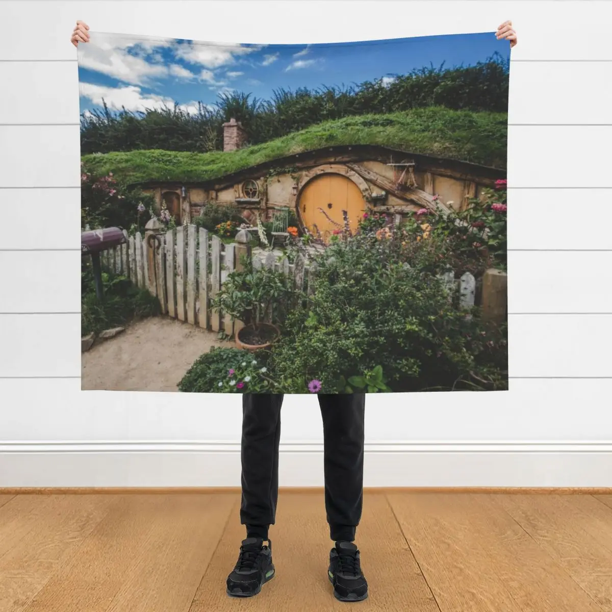 

Hobbiton, The Shire Throw Blanket blankets ands Polar Picnic Blankets