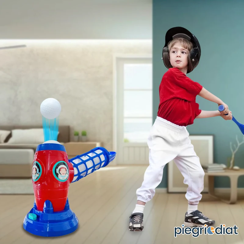 Fully automatic children's baseball machine, plastic baseball toy set, includes 10 balls, baseball training equipment, perfect c