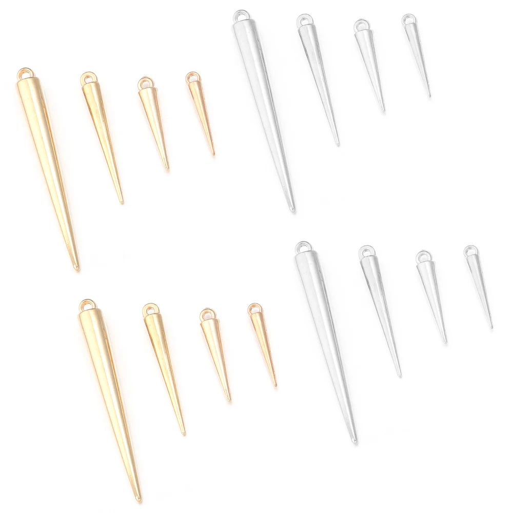 50-200pcs/lot CCB Plastic Cone Shape Charms Retro Spike Beads Pendant For Women Man Hoop Earrings DIY Jewelry Making Accessories view 6