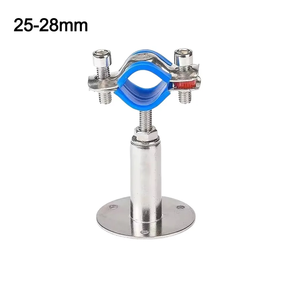 50-95mm Pipe Hanger Bracket Clamp 304 Stainless Adjustable Rod Support Clip With Base Plate Suspension Telescopic Pipe Bracket