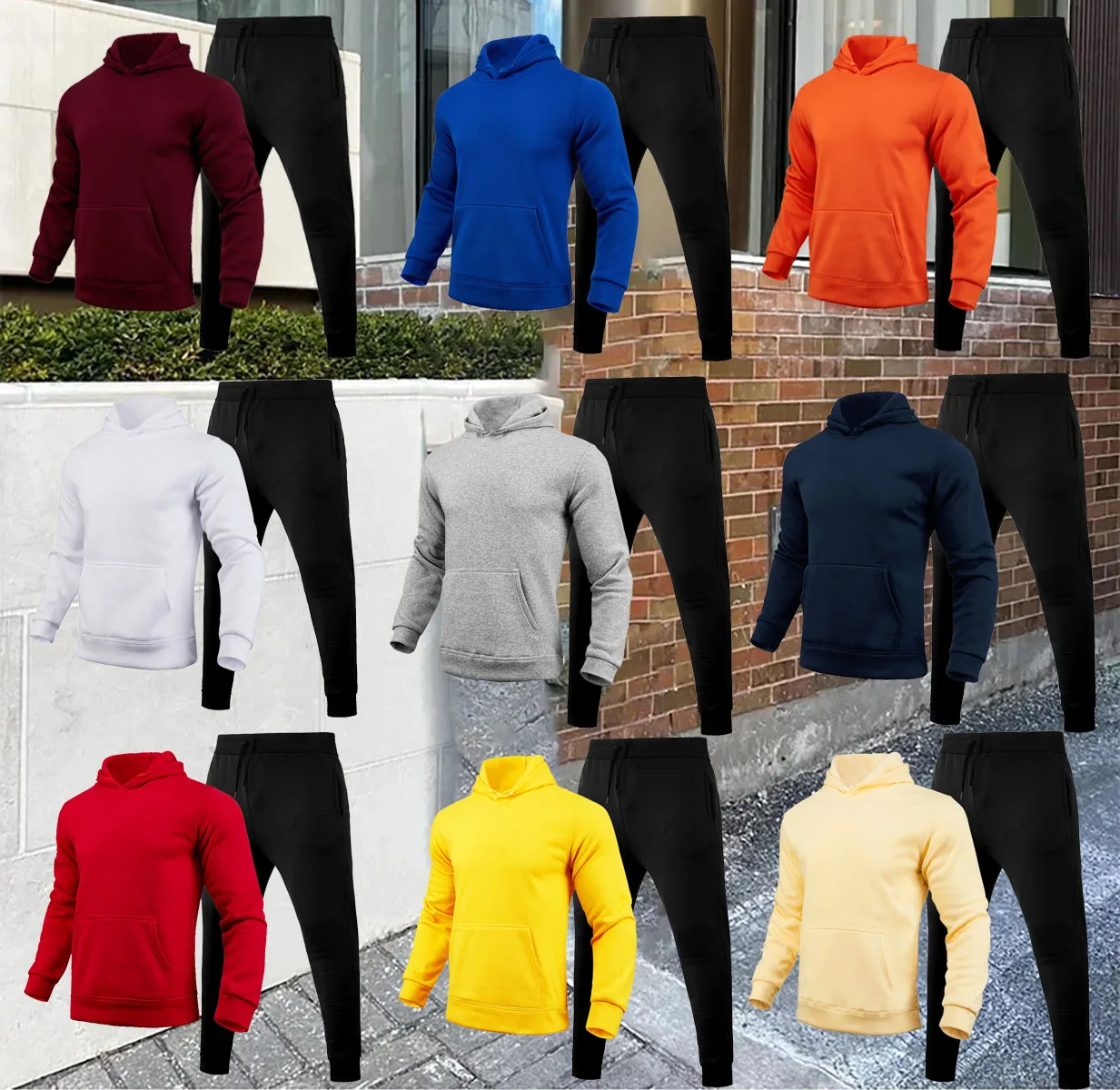 

The Latest Plus Size Solid Color Hoodie Set For Autumn And Winter 2025 Men's And Women's Trendy Brand Loose Plus Size Set