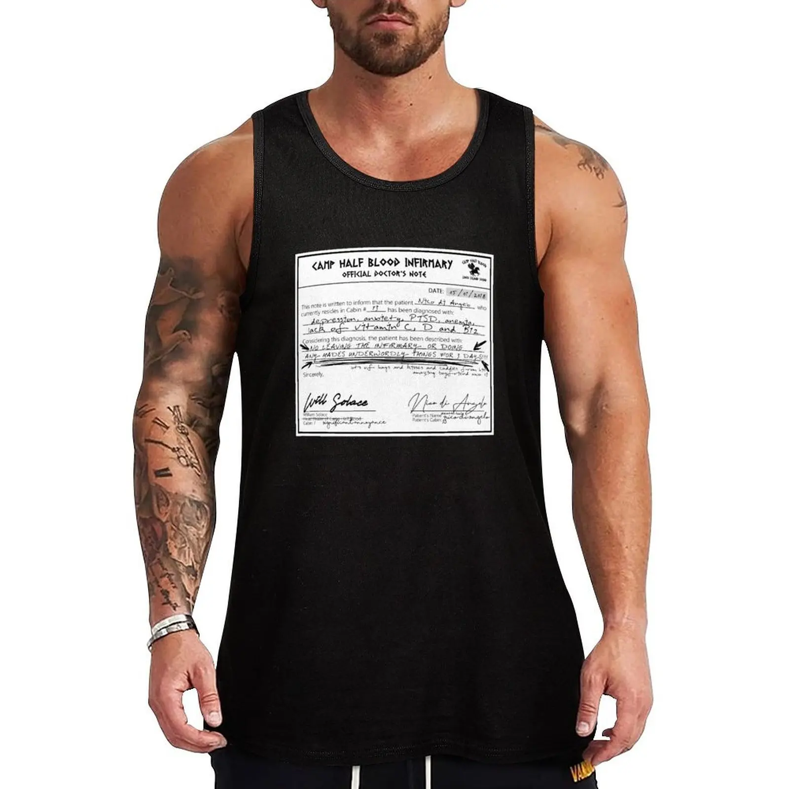

Percy Jackson - Solangelo Doctor's Note Tank Top anime clothes sleeveless man shirts clothes for men bodybuilding t shirt