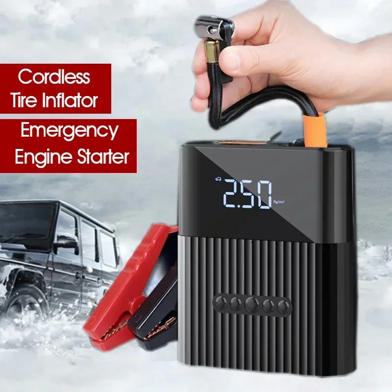 Jump Starter 2 In 1 Pump Air Compressor 600A 8800mAh Power Bank 12V Digital Tire Inflator 150PSI Emergency Battery Boost