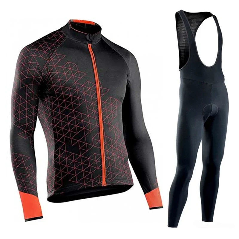 

2025 Autumn Cycling Jersey Set Cycling Clothing Suit Maillot Cyclisme Homme Mens Long Sleeve MTB Bike Road Pants Bib Ropa Sport