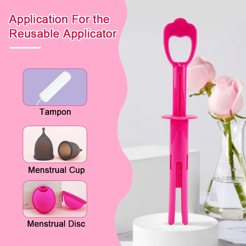 Menstrual Cups Applicator Tool Easy Insertion Reusable Period Cup Tampon Applicator Menstrual Disc Booster