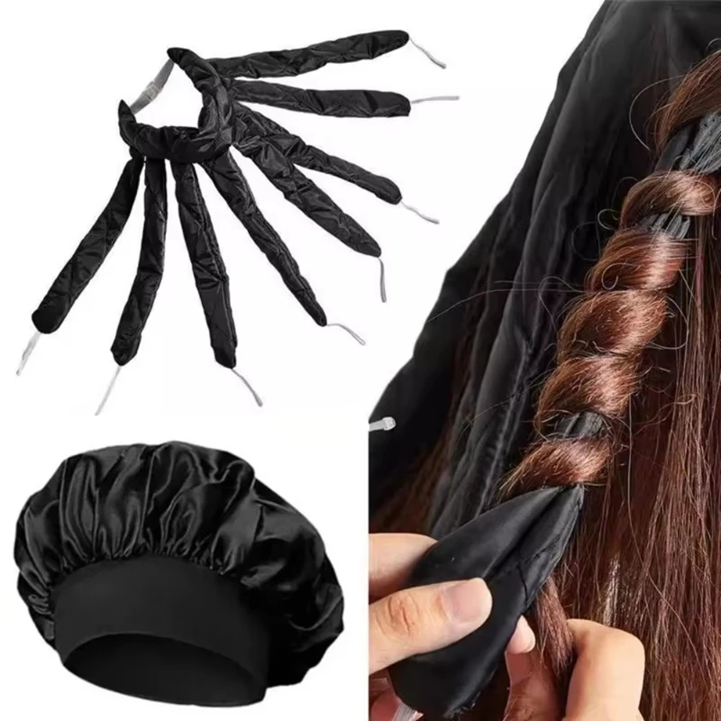 

Octopus Curler Headband Nightcap Suitable for Long Hair Satin Non Thermal Curling Iron Adjustable Strap Styling Tools