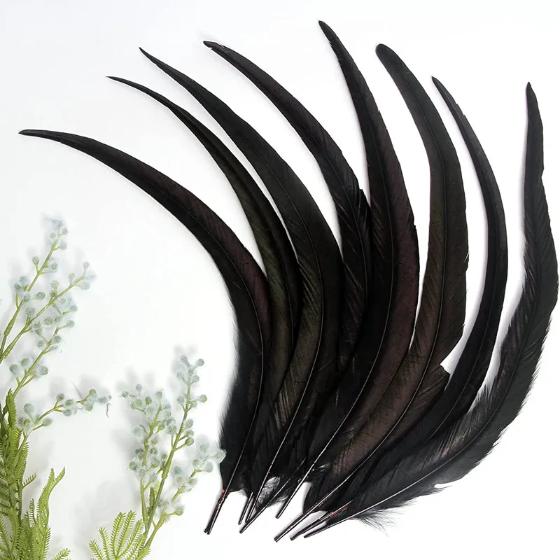 20Pcs Rooster Cock Pheasant Tail Feathers Plumes DIY Headdress Halloween Decoration Wedding Christmas Craft Supplies Accessories