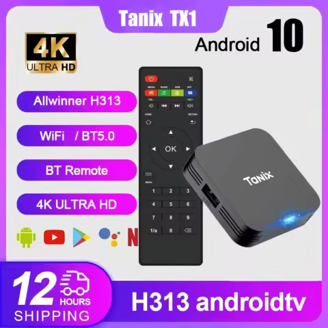 Tanix TX1 Allwinner H313 Android10 Smart TV Box Home Theater 4K HDR 2.4G Wifi 2GB 16GB Youtube Smart Media Player Set Top Box