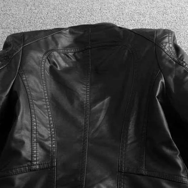 MEXZT Giacca in pelle nera Pu Donna Y2K Streetwear Cappotto da moto corto Moda Gyaru Harajuku Capispalla corto a maniche lunghe