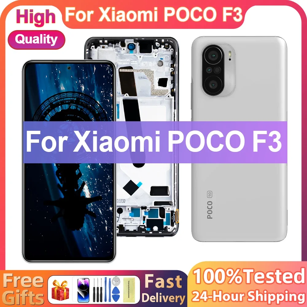 High Quality For Xiaomi POCO F3 LCD Display Touch Screen Digitizer Replacement Parts with Frame For POCOF3 Screen M2012K11AG