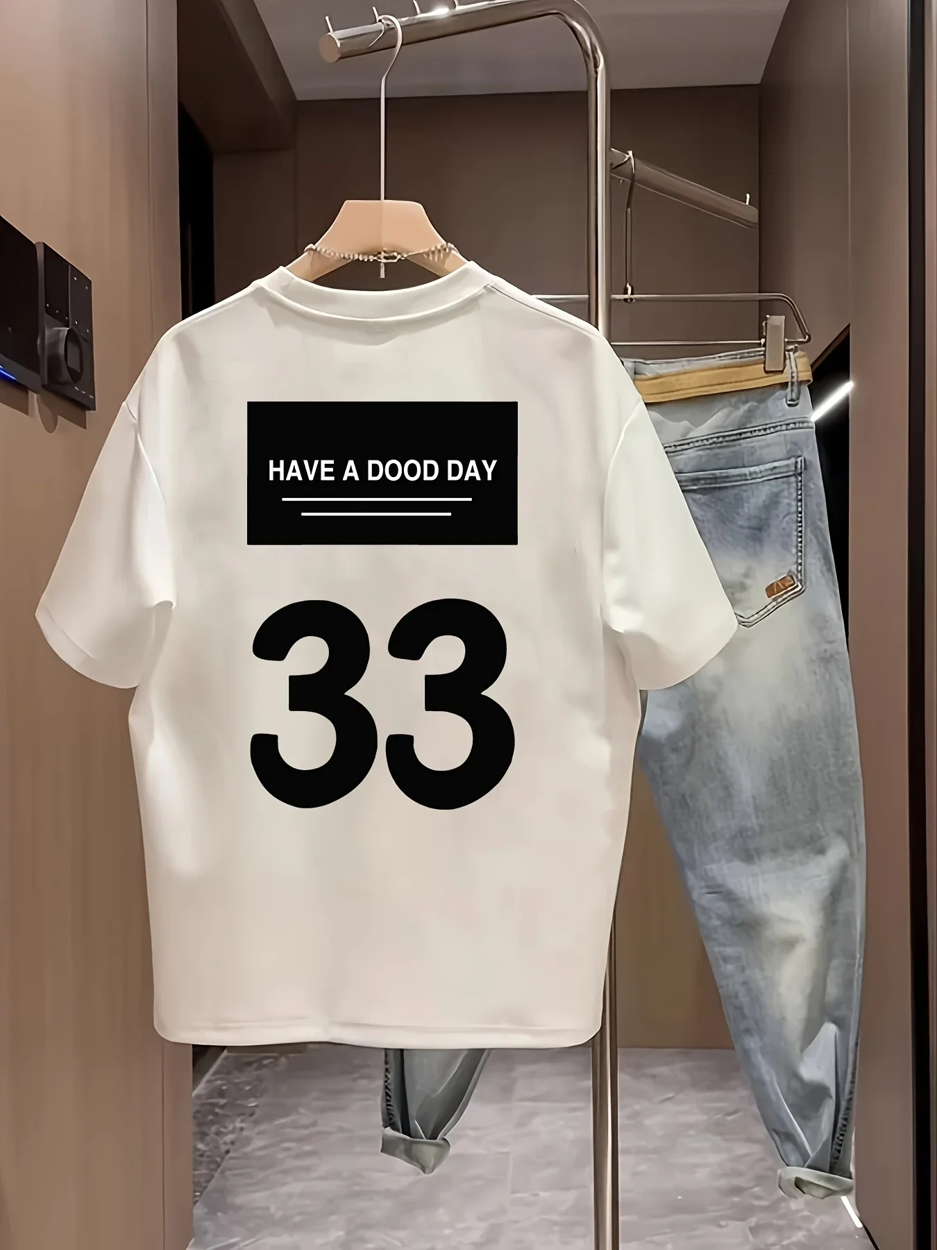 Camiseta de hombre de 33 pulgadas con estampado gráfico de Have A Good Day, camisetas informales de algodón de manga corta, ropa de calle de verano