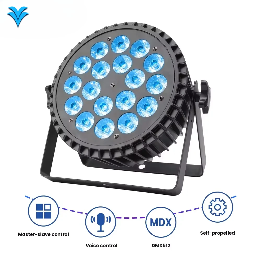 Dj Disco Stage Party  Stage Lighting Equipment 18 Plastic RGBW 4 in 1 Bright Wash Led Par Light