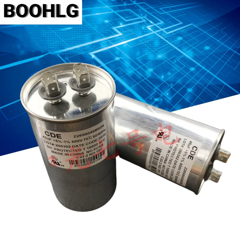 

1PCS CDE Z26S6045M50N 45uF 600V AC motor starting and running capacitor