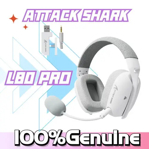 Attack Shark L80PRO/ L90/V10 auriculares inalámbricos ultraligeros para juegos sistema de micrófono Dual flexible 2,4 Ghz/BT/3,5mm con cable de baja latencia