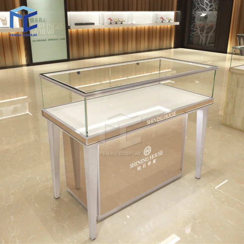 2025customized.Modern Jewellery Display Counter Design Luxury Glass Used Jewelry Display Showcase