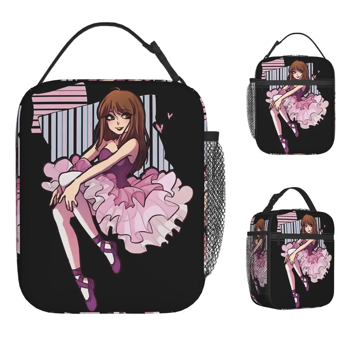 

Элегантная балетная сумка для обеда для девочек, детская коробка для завтрака с графическим рисунком, офисная сумка-холодильник в стиле ретро, удобные оксфордские термосумки для обеда