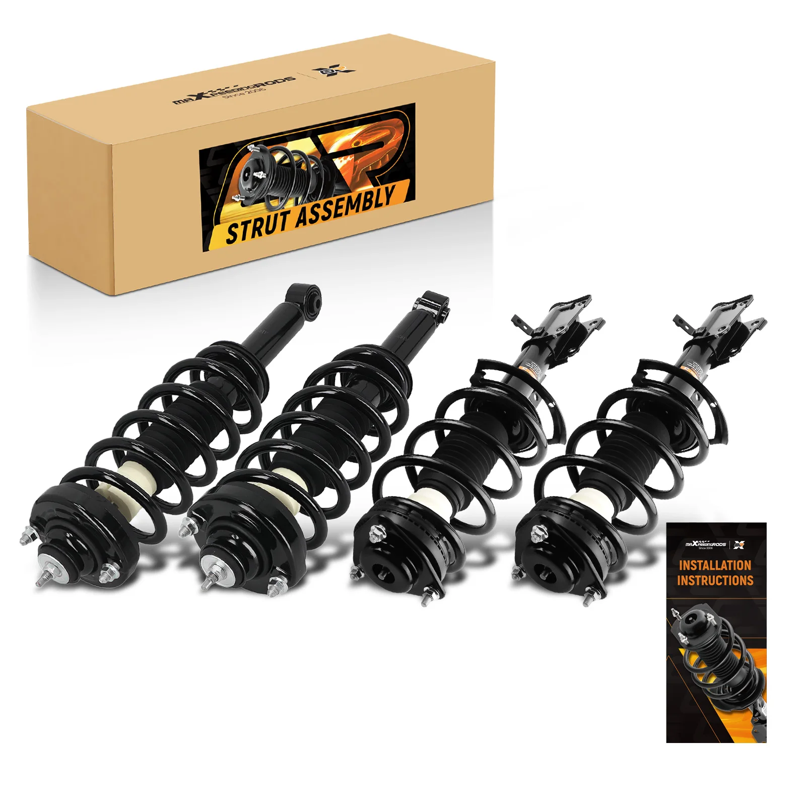MaXpeedingrods OE 4PCS Front + Rear Struts W/Coil Spring For DODGE JOURNEY 2009-2019 3.5L 3.6L Daily Use Shocks