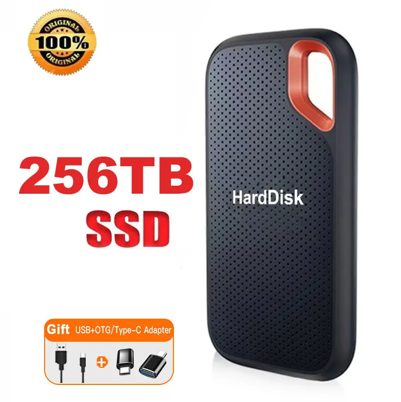 Disco duro externo portátil E61 SSD de 1TB, unidad de estado sólido de alta velocidad de 2TB, disco duro de almacenamiento masivo de 256TB USB3.2 para ordenadores portátiles/PC/MAC