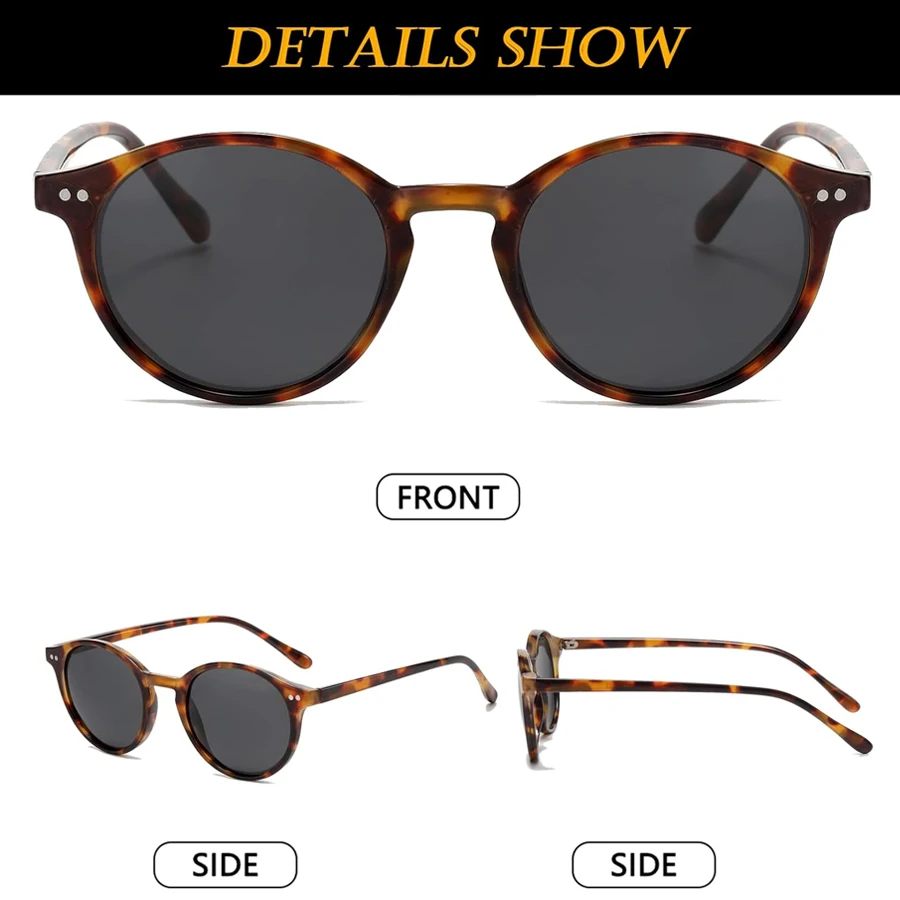 Stylish Polarized Round Sunglasses Women Men Retro Classic Sun Glasses