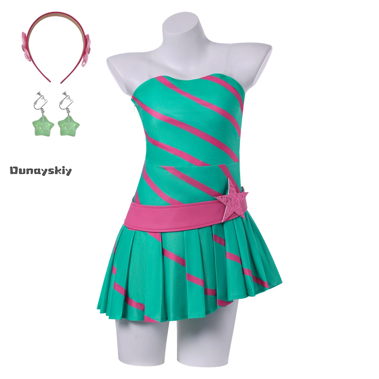 Anime Stella Costume Cosplay Fata Party Abito a fascia verde Abiti da donna Gioco di ruolo di Halloween Parrucca Scarpe Vestito Abiti da travestimento