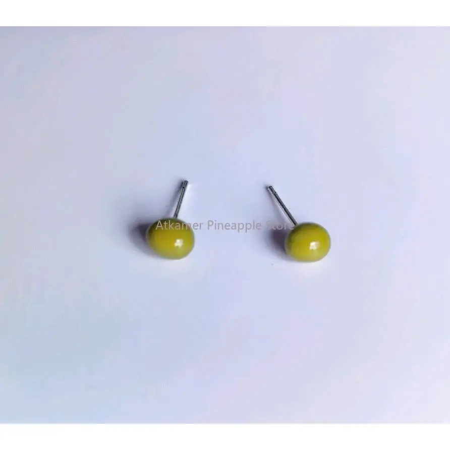 

Natural Earrings Healing Mung Bean Stud Earrings Are Fresh and Cute Jewelry Japanese-style for Women Girl Earrings Wholesale