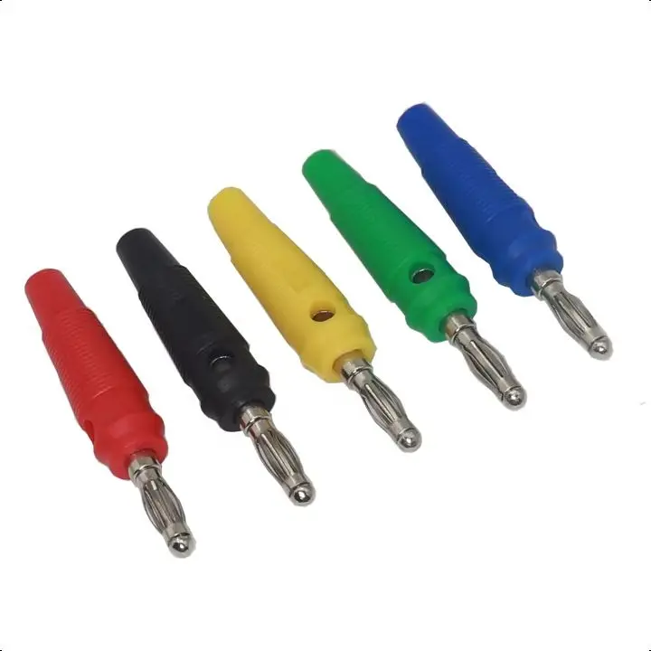 【10-5PCS】4MM Banana Plugs Connector Solderless Video Musical Speaker Stackable Cable Wire Pin Banana Plug Connectors
