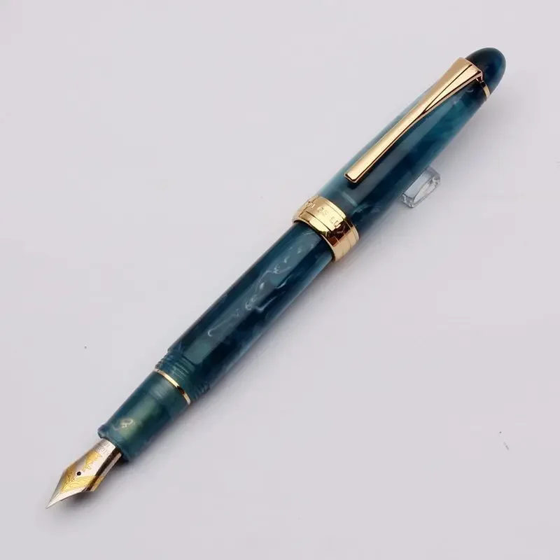 New New Kaigelu Fountain Pen 356 Acrylic Poland Nib Tri-Color Marble Amber Blue Brown White Student Office Business Writing Gift