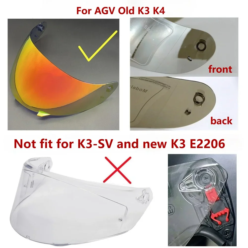 Visors for AGV Old K3 K4 Helmet Lens Accessories Viseira Capacete Replacement Shield Sunscreen Anti Fog Coating UV Protection