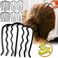 Metal Black Hair Fork Clip Women Hair Pin Combs Messy Bun Hair Pin Clip Hair Side Combs Updo Hair Sticks Hair Styling Tool