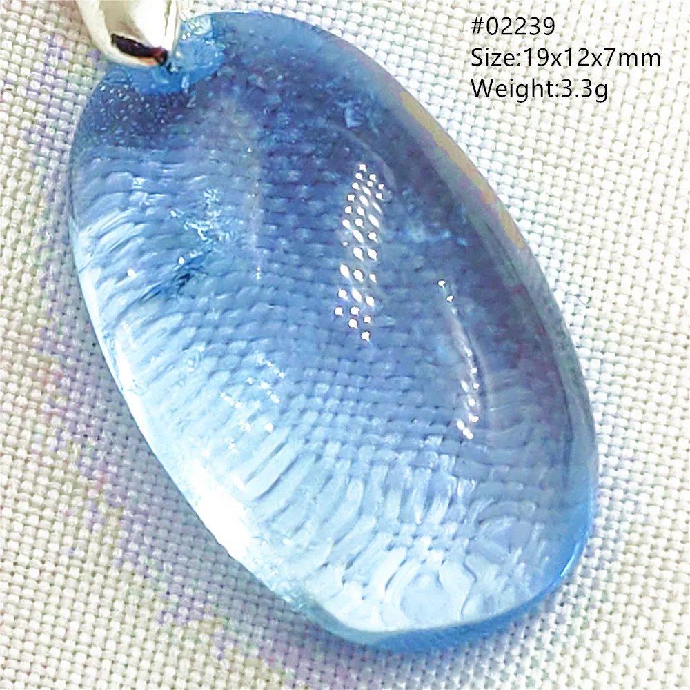 Top Natural Blue Topaz Quartz Crystal Pendant Necklace Rare Women Men Topaz Oval Bead Fashion Gemstone Pendant Jewelry AAAAA