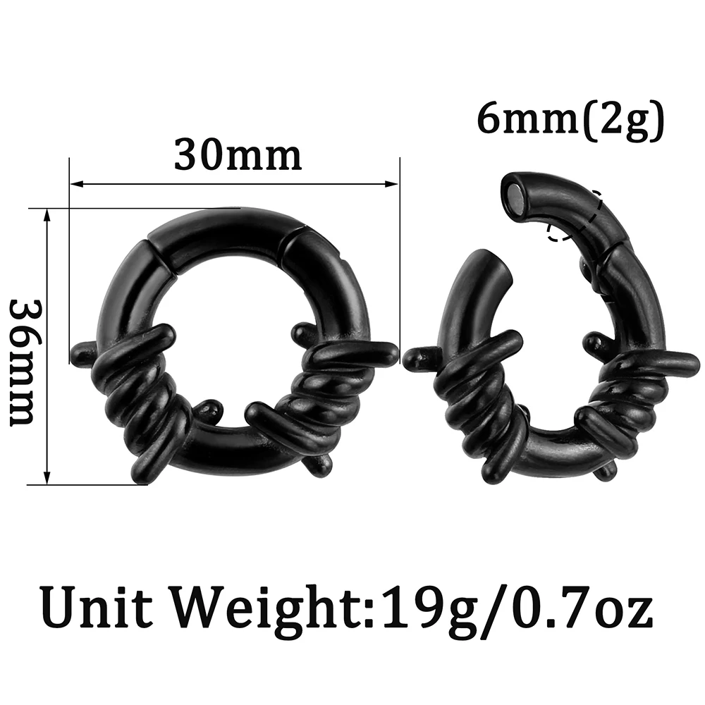 Twolobes 2PCS 316 Stainless Steel Round Ear Weights Hangers For Stretched Lobe Piercing Women Body Jewelry Gauges Tunnels