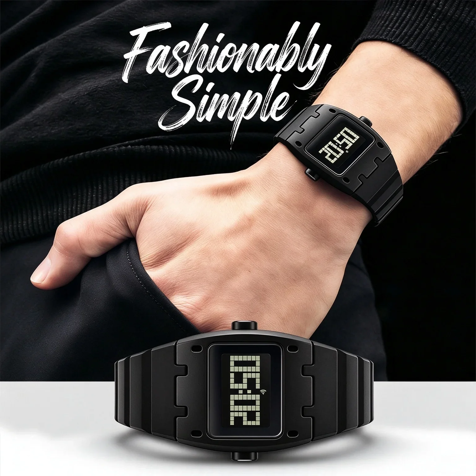 SHIYUNME Waterproof LED Electronic Watch Men's Sports Creative Unique Design New Unisex Casual Wristwatch for Outdoor Activities