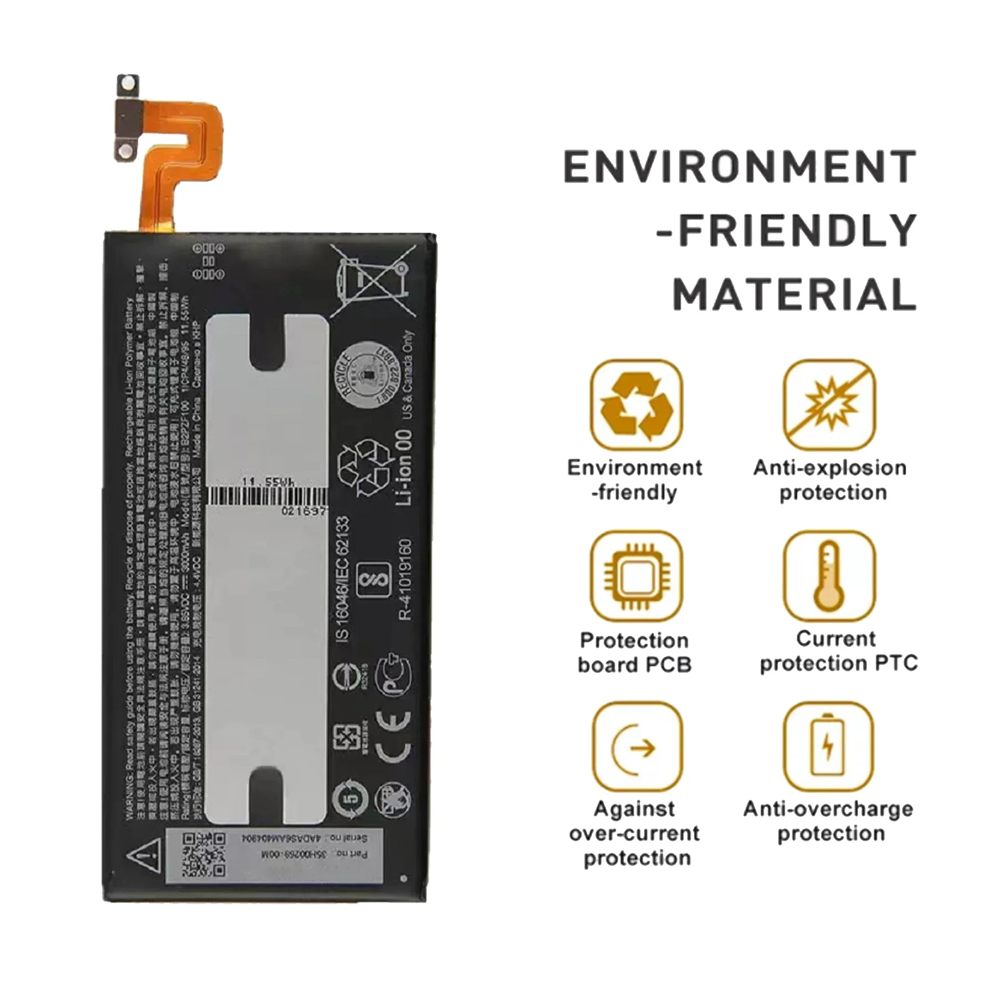 B2PZF100 battery For HTC Ocean Note U-1w U Ultra U-1u Uu Repair Part Original Capacity Phone Batteries